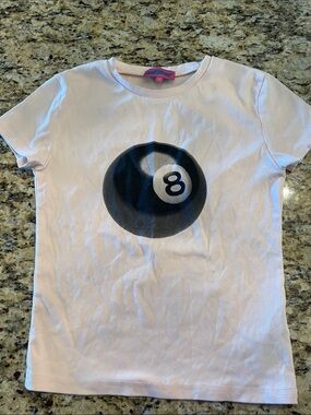 Teens/Women Pink Tee with Black 8-Ball Graphic by Edikted